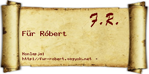 Für Róbert névjegykártya
